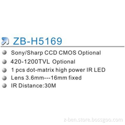 Fixed Dome Camera with 1-piece Dot-matrix High Power IR LED, 700TVL Horizontal Resolution